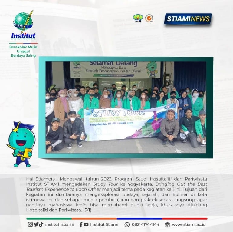 Mahasiswa Program Studi Hospitaliti dan Pariwisata Institut STIAMI Mengadakan Study Tour ke Yogyakarta