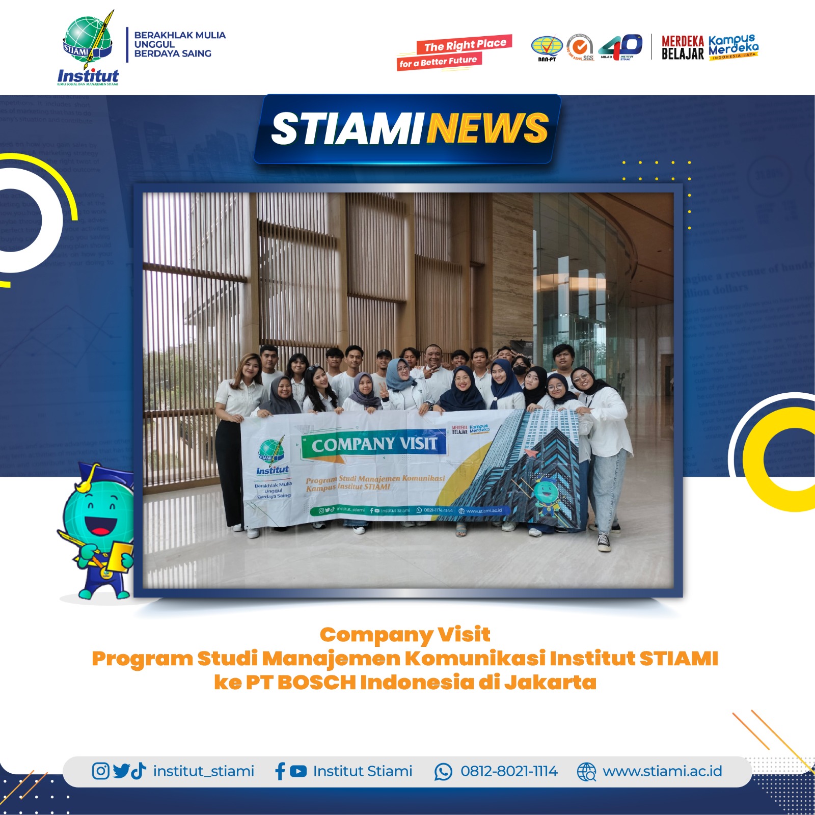 Company Visit Program Studi Manajemen Komunikasi Institut STIAMI ke PT BOSCH Indonesia di Jakarta