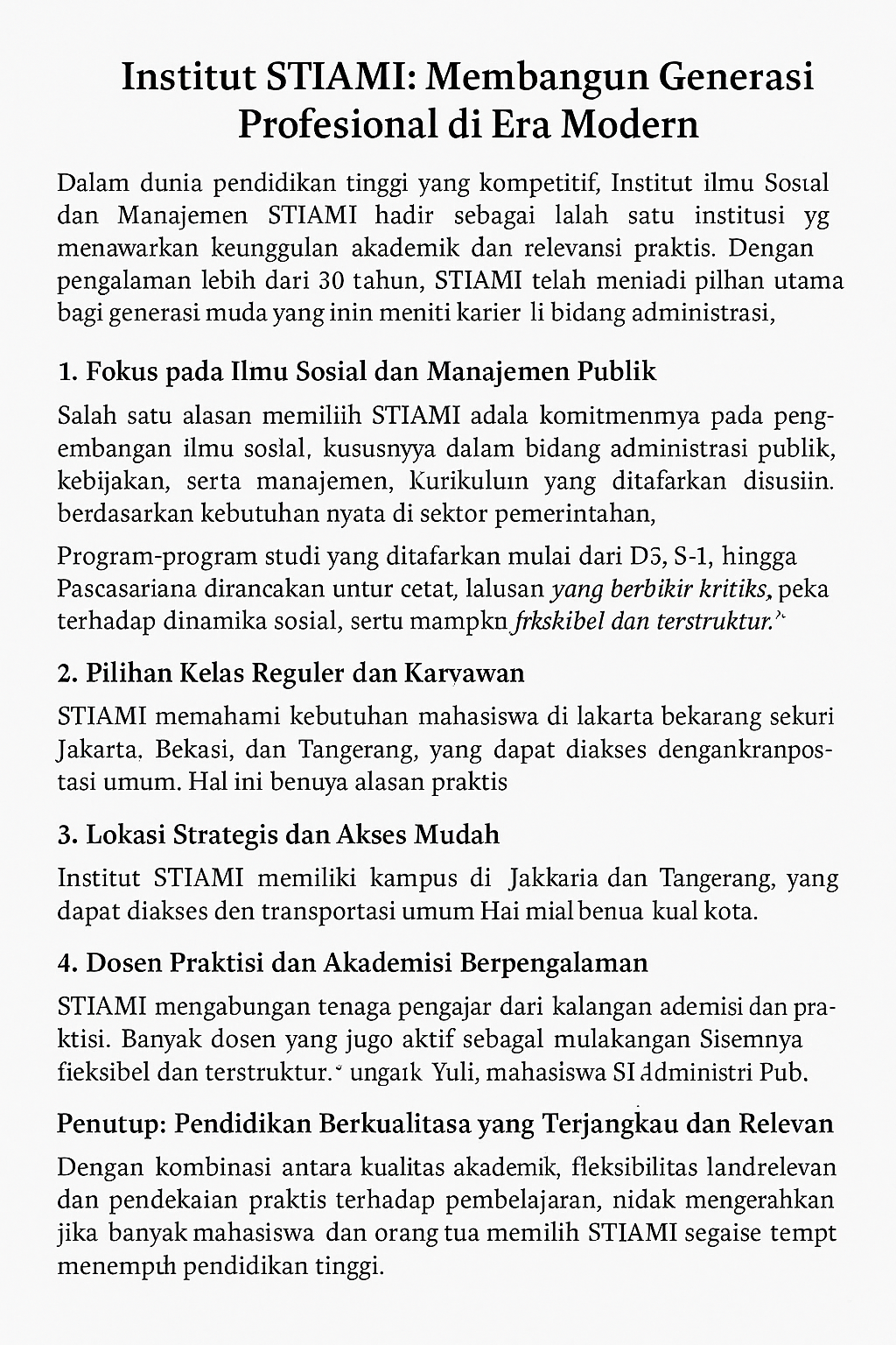 Mengapa STIAMI Menjadi Pilihan Utama