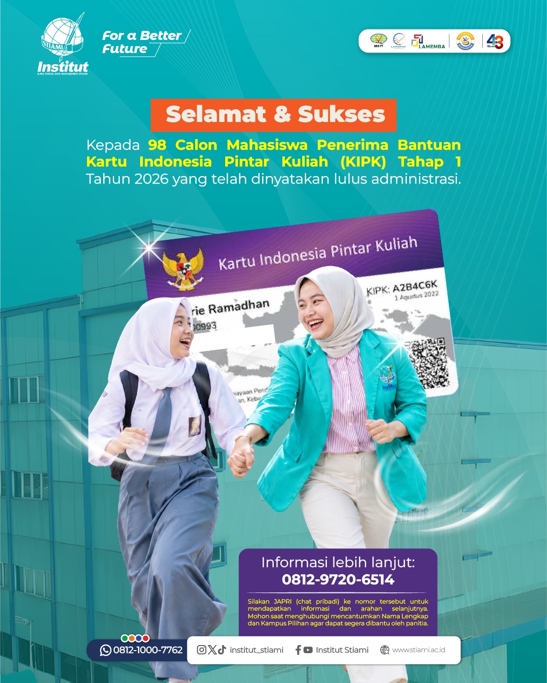 98 Calon Mahasiswa Institut STIAMI Lolos Administrasi KIP-K Tahap 1 Tahun 2026