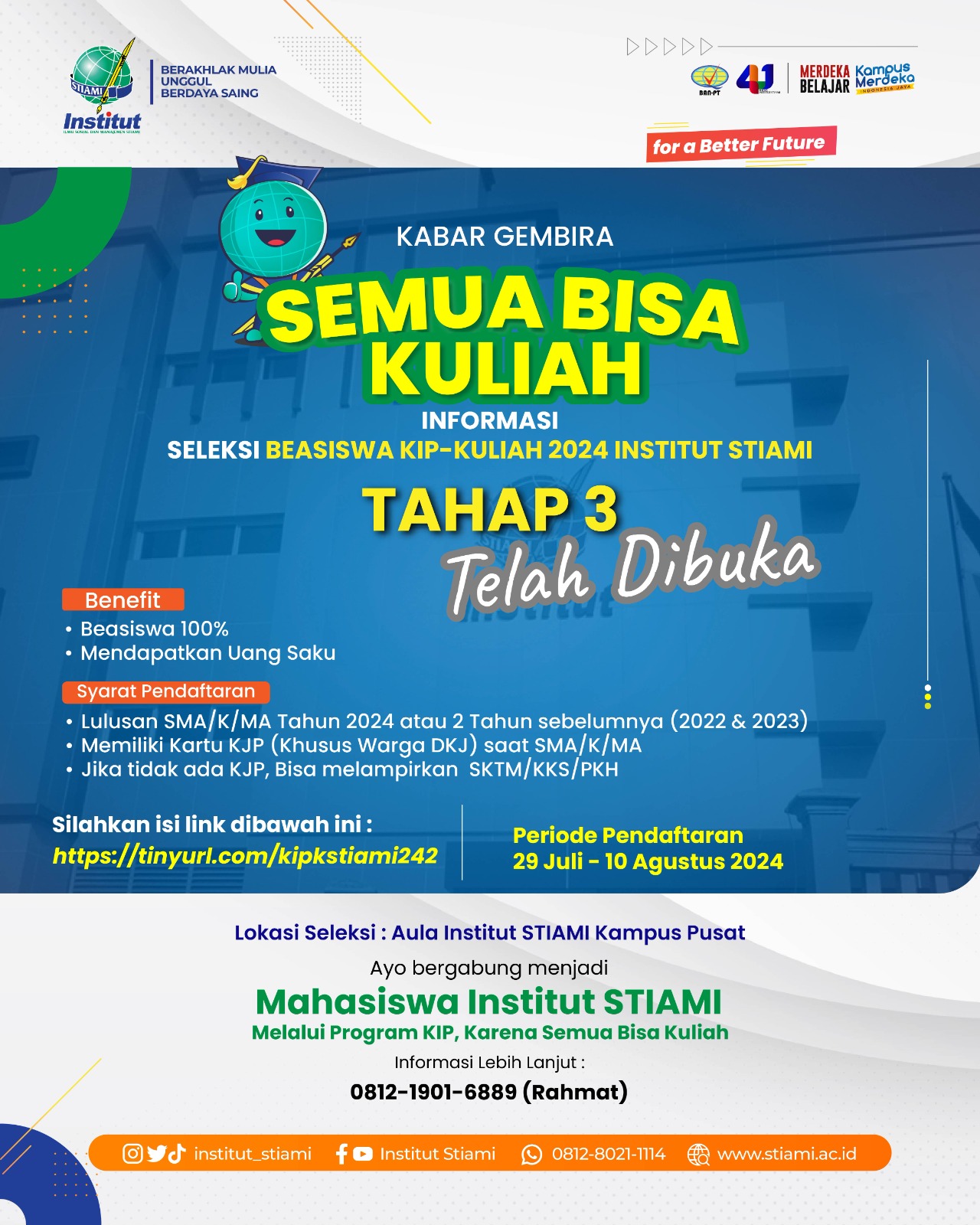 KIP-KULIAH 2024 TAHAP 3 DI INSTITUT STIAMI